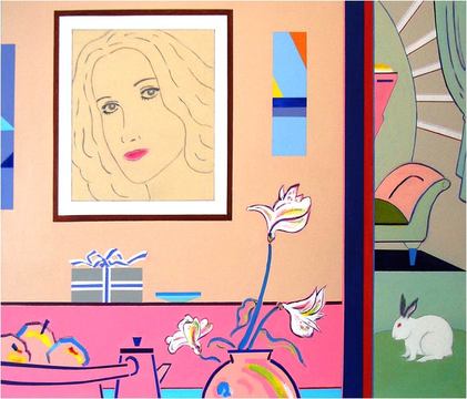 <font color="#ffffff">Angel House  acrylic on canvas  22"x30"  1999 : Oil & Acrylic Paintings : Hiro Takeshita