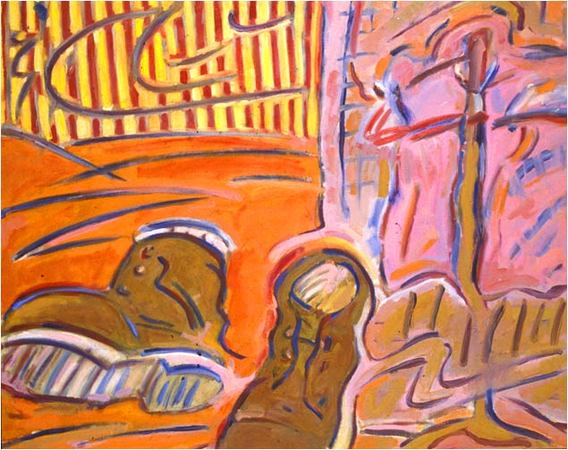 <font color="#ffffff">Working Shoes  oil on canvas  38"x48"  1987 : Oil & Acrylic Paintings : Hiro Takeshita