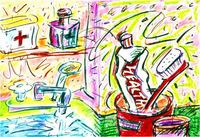 <font color="#ffffff">"Toothbrush"  wax crayon  30"x40"  1993  Collection of the St. Luke's Hospital, New York City - 