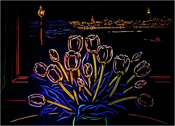 Tulips      20"X25"     2003 : Cut Paper : Hiro Takeshita