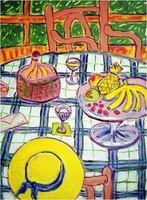 <font color="#ffffff">Yellow Summer Hat  oil on canvas 22"x30"  1999 - 