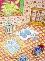 <font color="#ffffff">"Baby Shoes"  wax crayon  30"x40"  1993  Collection of the St. Luke's Hospital, New York City - 