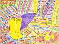 <font color="#ffffff">"Rain  Shoes"  wax crayon  30"x40"  1993  Collection of the St. Luke's Hospital, New York City
 - 