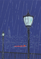 Title: Rain on the Hudson /
Medium: Paper cut /
Size: 19 5/8" x 13 7/8" inches / 
Year: 2009 /
Price: USD $1200 /

Collected by private collector in U.S.A. / Available for new custom request. - 