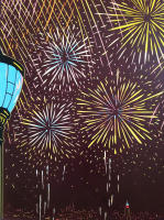 Title: July 4th Fireworks /
Medium: Paper cut /
Size: 25 1/4"x 19 1/2" inches /
Year: 2011 /
Price: USD $1000 /

Collected by private collector in U.S.A. / Available for new custom request. - 