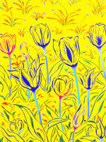 Title: Spring Tulips in Yellow /
Medium: Paper cut /
Size: 21 1/2" x 16" inches /
Year: 2019 /
Price: USD $500 - 
