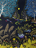 Title: The Moon /
Medium: Paper cut / 
Size: 25" x 19.5" inches /
Year: 2020 /
Price: USD $1000  - 