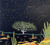 Title: Summer night ( Under the stars ) /
Medium: Paper cut / 
Size: 18" x 20" inches /
Year: 2020 /
Price: USD $700 - 