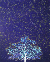 Title: Under the stars,   ( Tree ) /
Medium: Paper cut / 
Size: 23 3/8"  x 19" inches /
Year: 2021 / Collected by private collector in Japan. / Available for new custom request. - 